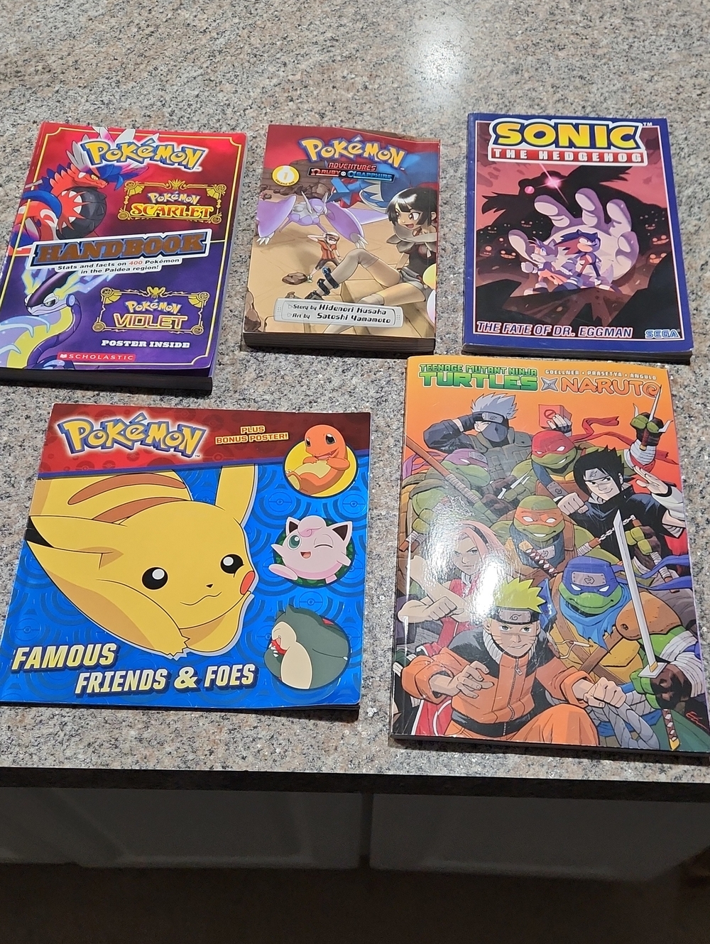 Pokémon, Sonic & TMNT Kids Book Bundle – Classic Character Adventures